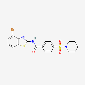 molecular formula C19H18BrN3O3S2 B2716583 N-(4-bromo-1,3-benzothiazol-2-yl)-4-(piperidine-1-sulfonyl)benzamide CAS No. 892855-74-2