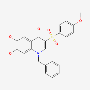 molecular formula C25H23NO6S B2716586 1-benzyl-6,7-dimethoxy-3-(4-methoxybenzenesulfonyl)-1,4-dihydroquinolin-4-one CAS No. 872198-90-8