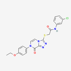molecular formula C21H18ClN5O3S B2716595 N-(3-chlorophenyl)-2-{[7-(4-ethoxyphenyl)-8-oxo-7H,8H-[1,2,4]triazolo[4,3-a]pyrazin-3-yl]sulfanyl}acetamide CAS No. 1223926-43-9