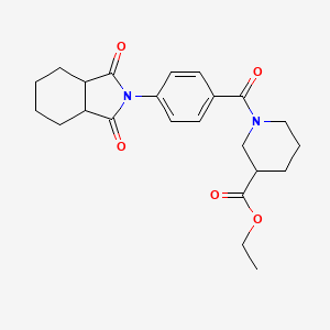 molecular formula C23H28N2O5 B2716597 ethyl 1-(4-(1,3-dioxohexahydro-1H-isoindol-2(3H)-yl)benzoyl)piperidine-3-carboxylate CAS No. 1052565-61-3