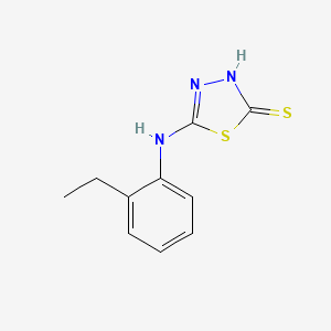 molecular formula C10H11N3S2 B2716604 5-[(2-Ethylphenyl)amino]-1,3,4-thiadiazole-2-thiol CAS No. 871544-62-6