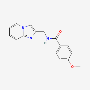 molecular formula C16H15N3O2 B2716615 N-(imidazo[1,2-a]pyridin-2-ylmethyl)-4-methoxybenzamide CAS No. 868970-55-2