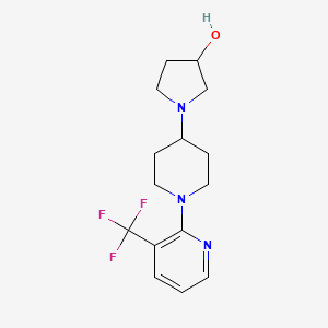 molecular formula C15H20F3N3O B2716632 1-{1-[3-(Trifluoromethyl)pyridin-2-yl]piperidin-4-yl}pyrrolidin-3-ol CAS No. 2380059-33-4