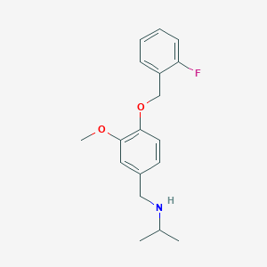 molecular formula C18H22FNO2 B271664 N-{4-[(2-fluorobenzyl)oxy]-3-methoxybenzyl}-N-isopropylamine 