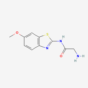 molecular formula C10H12ClN3O2S B2716666 N-(6-methoxy-1,3-benzothiazol-2-yl)glycinamide CAS No. 1573548-46-5