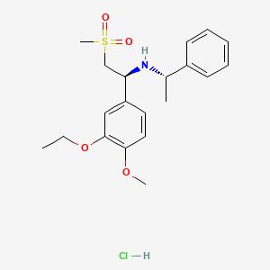 (S)-1-(3-ethoxy-4-methoxyphenyl)-2-(methylsulfonyl)-N-((S)-1-phenylethyl)ethanamine hydrochloride