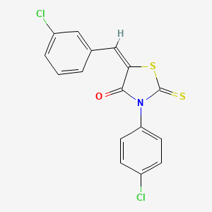 (5E)-3-(4-chlorophenyl)-5-[(3-chlorophenyl)methylidene]-2-sulfanylidene-1,3-thiazolidin-4-one