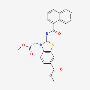molecular formula C23H18N2O5S B2716681 methyl (2Z)-3-(2-methoxy-2-oxoethyl)-2-[(naphthalene-1-carbonyl)imino]-2,3-dihydro-1,3-benzothiazole-6-carboxylate CAS No. 865197-53-1