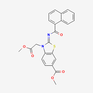 Methyl 3-(2-methoxy-2-oxoethyl)-2-(naphthalene-1-carbonylimino)-1,3-benzothiazole-6-carboxylate