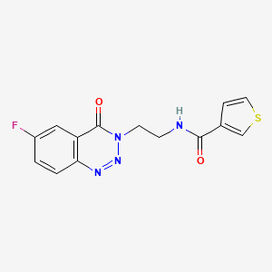N-(2-(6-fluoro-4-oxobenzo[d][1,2,3]triazin-3(4H)-yl)ethyl)thiophene-3-carboxamide