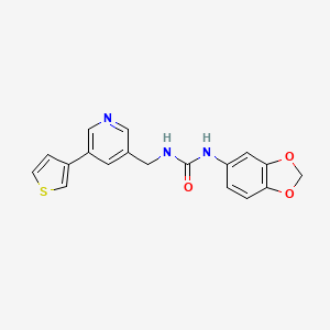 1-(Benzo[d][1,3]dioxol-5-yl)-3-((5-(thiophen-3-yl)pyridin-3-yl)methyl)urea