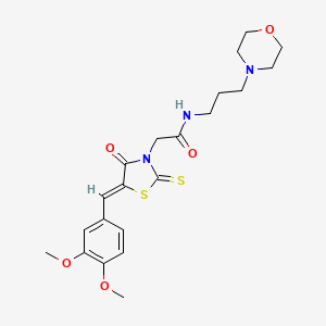 B2716692 (Z)-2-(5-(3,4-dimethoxybenzylidene)-4-oxo-2-thioxothiazolidin-3-yl)-N-(3-morpholinopropyl)acetamide CAS No. 681832-69-9