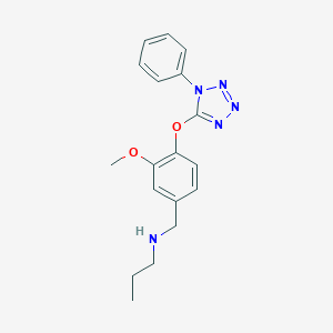 molecular formula C18H21N5O2 B271670 N-{3-methoxy-4-[(1-phenyl-1H-tetrazol-5-yl)oxy]benzyl}propan-1-amine 