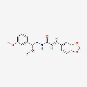 (E)-3-(benzo[d][1,3]dioxol-5-yl)-N-(2-methoxy-2-(3-methoxyphenyl)ethyl)acrylamide