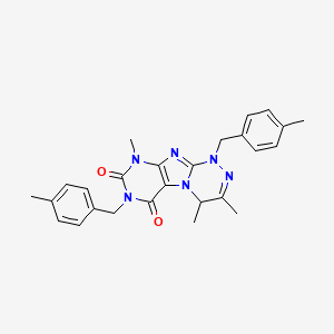 1,7-bis[(4-methylphenyl)methyl]-3,4,9-trimethyl-5,7,9-trihydro-4H-1,2,4-triazi no[4,3-h]purine-6,8-dione