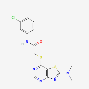 N-(3-chloro-4-methylphenyl)-2-((2-(dimethylamino)thiazolo[4,5-d]pyrimidin-7-yl)thio)acetamide