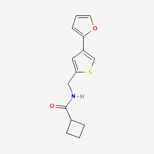 molecular formula C14H15NO2S B2716759 N-{[4-(furan-2-yl)thiophen-2-yl]methyl}cyclobutanecarboxamide CAS No. 2379994-49-5