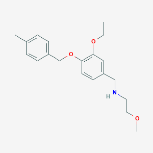 molecular formula C20H27NO3 B271676 N-{3-ethoxy-4-[(4-methylbenzyl)oxy]benzyl}-2-methoxyethanamine 