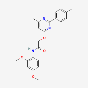 molecular formula C22H23N3O4 B2716775 N-(2,4-dimethoxyphenyl)-2-{[6-methyl-2-(4-methylphenyl)pyrimidin-4-yl]oxy}acetamide CAS No. 1029790-55-3