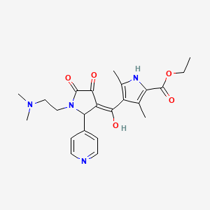 molecular formula C23H28N4O5 B2716816 ethyl 4-(1-(2-(dimethylamino)ethyl)-4-hydroxy-5-oxo-2-(pyridin-4-yl)-2,5-dihydro-1H-pyrrole-3-carbonyl)-3,5-dimethyl-1H-pyrrole-2-carboxylate CAS No. 847048-69-5