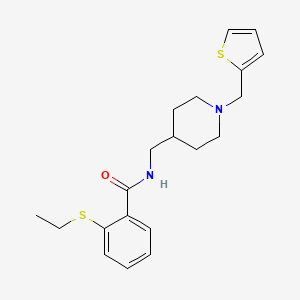 2-(ethylthio)-N-((1-(thiophen-2-ylmethyl)piperidin-4-yl)methyl)benzamide