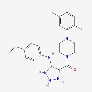 4-[4-(2,5-dimethylphenyl)piperazine-1-carbonyl]-N-(4-ethylphenyl)-1H-1,2,3-triazol-5-amine