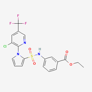ethyl 3-[({1-[3-chloro-5-(trifluoromethyl)-2-pyridinyl]-1H-pyrrol-2-yl}sulfonyl)amino]benzenecarboxylate