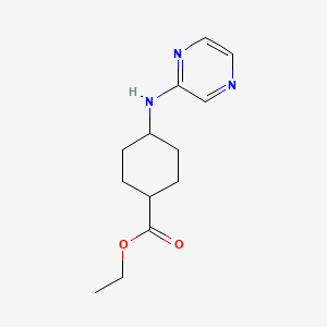 molecular formula C13H19N3O2 B2716861 Ethyl 4-(pyrazin-2-ylamino)cyclohexane-1-carboxylate CAS No. 2248175-46-2