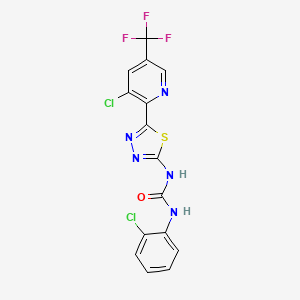 3-{5-[3-Chloro-5-(trifluoromethyl)pyridin-2-yl]-1,3,4-thiadiazol-2-yl}-1-(2-chlorophenyl)urea