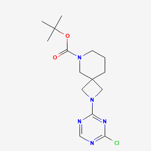 molecular formula C15H22ClN5O2 B2716876 Tert-butyl 2-(4-chloro-1,3,5-triazin-2-yl)-2,8-diazaspiro[3.5]nonane-8-carboxylate CAS No. 2378507-03-8