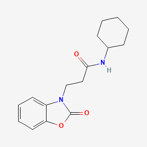 molecular formula C16H20N2O3 B2716881 N-cyclohexyl-3-(2-oxo-1,3-benzoxazol-3-yl)propanamide CAS No. 313704-85-7