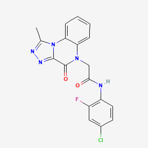 molecular formula C18H13ClFN5O2 B2716885 N-(4-chloro-2-fluorophenyl)-2-(1-methyl-4-oxo-[1,2,4]triazolo[4,3-a]quinoxalin-5(4H)-yl)acetamide CAS No. 1359453-64-7
