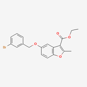 molecular formula C19H17BrO4 B2716926 Ethyl 5-[(3-bromophenyl)methoxy]-2-methyl-1-benzofuran-3-carboxylate CAS No. 5010-43-5