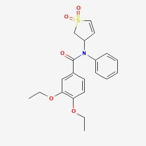 molecular formula C21H23NO5S B2716932 N-(1,1-dioxido-2,3-dihydrothiophen-3-yl)-3,4-diethoxy-N-phenylbenzamide CAS No. 863021-15-2