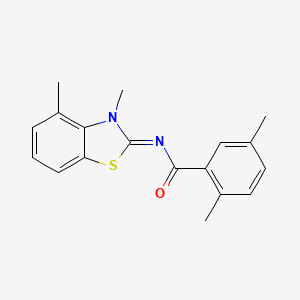 molecular formula C18H18N2OS B2716937 N-[(2Z)-3,4-dimethyl-2,3-dihydro-1,3-benzothiazol-2-ylidene]-2,5-dimethylbenzamide CAS No. 865593-52-8