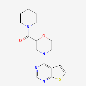 molecular formula C16H20N4O2S B2716959 2-(Piperidine-1-carbonyl)-4-{thieno[2,3-d]pyrimidin-4-yl}morpholine CAS No. 2415510-71-1