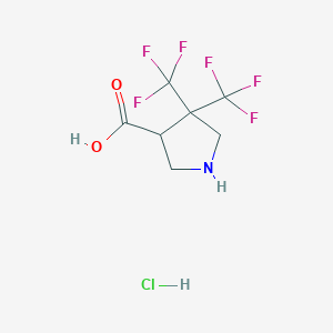 4,4-Bis(trifluoromethyl)pyrrolidine-3-carboxylic acid;hydrochloride