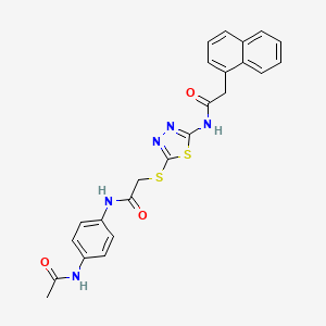 molecular formula C24H21N5O3S2 B2717013 N-(4-acetamidophenyl)-2-((5-(2-(naphthalen-1-yl)acetamido)-1,3,4-thiadiazol-2-yl)thio)acetamide CAS No. 868973-15-3