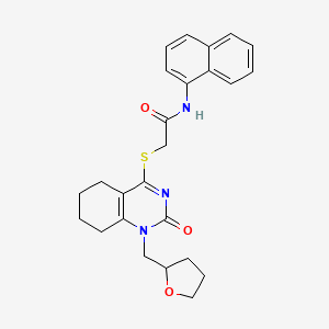 N-(naphthalen-1-yl)-2-((2-oxo-1-((tetrahydrofuran-2-yl)methyl)-1,2,5,6,7,8-hexahydroquinazolin-4-yl)thio)acetamide
