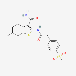 2-(2-(4-(Ethylsulfonyl)phenyl)acetamido)-6-methyl-4,5,6,7-tetrahydrobenzo[b]thiophene-3-carboxamide