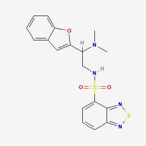 molecular formula C18H18N4O3S2 B2717020 N-[2-(1-benzofuran-2-yl)-2-(dimethylamino)ethyl]-2,1,3-benzothiadiazole-4-sulfonamide CAS No. 2034466-81-2