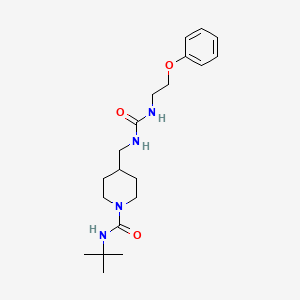 molecular formula C20H32N4O3 B2717031 N-(tert-butyl)-4-((3-(2-phenoxyethyl)ureido)methyl)piperidine-1-carboxamide CAS No. 1396847-91-8