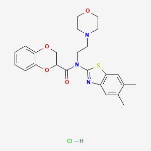 N-(5,6-dimethylbenzo[d]thiazol-2-yl)-N-(2-morpholinoethyl)-2,3-dihydrobenzo[b][1,4]dioxine-2-carboxamide hydrochloride