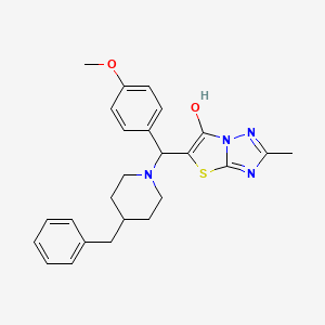 molecular formula C25H28N4O2S B2717040 5-((4-Benzylpiperidin-1-yl)(4-methoxyphenyl)methyl)-2-methylthiazolo[3,2-b][1,2,4]triazol-6-ol CAS No. 851810-25-8