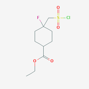 Ethyl-4-[(chlorosulfonyl)methyl]-4-fluorocyclohexane-1-carboxylate
