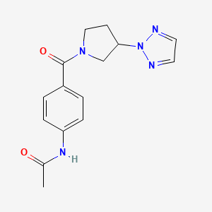 molecular formula C15H17N5O2 B2717044 N-(4-(3-(2H-1,2,3-triazol-2-yl)pyrrolidine-1-carbonyl)phenyl)acetamide CAS No. 2034250-62-7