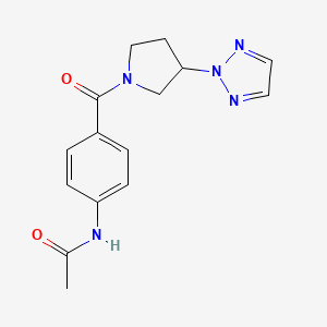 N-(4-(3-(2H-1,2,3-triazol-2-yl)pyrrolidine-1-carbonyl)phenyl)acetamide