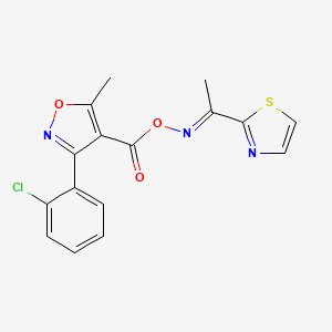 3-(2-chlorophenyl)-5-methyl-4-[({[(E)-1-(1,3-thiazol-2-yl)ethylidene]amino}oxy)carbonyl]isoxazole