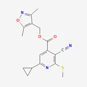 (3,5-Dimethyl-1,2-oxazol-4-yl)methyl 3-cyano-6-cyclopropyl-2-(methylsulfanyl)pyridine-4-carboxylate