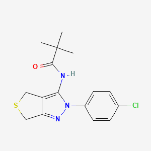 N-(2-(4-chlorophenyl)-4,6-dihydro-2H-thieno[3,4-c]pyrazol-3-yl)pivalamide